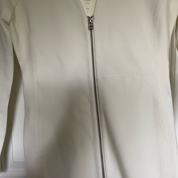 Women Ivory Slit Front V-Neck Dress - Picture 4 of 13